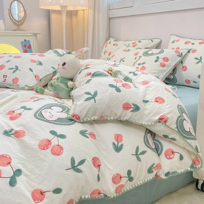 Complete Bedroom Set Featuring Nature-Inspired Bedding Collection