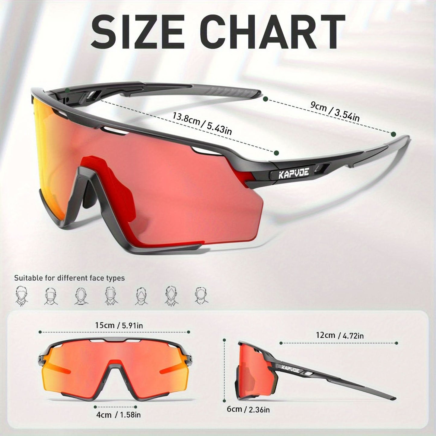 UV400 Cycling Sunglasses for Sports Activities