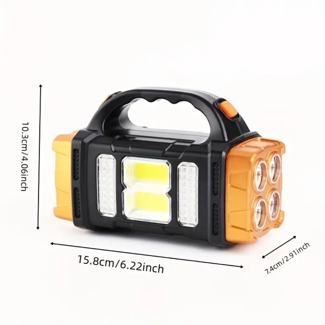 4-in-1 Flashlight – Solar Power Bank for Outdoor Survival