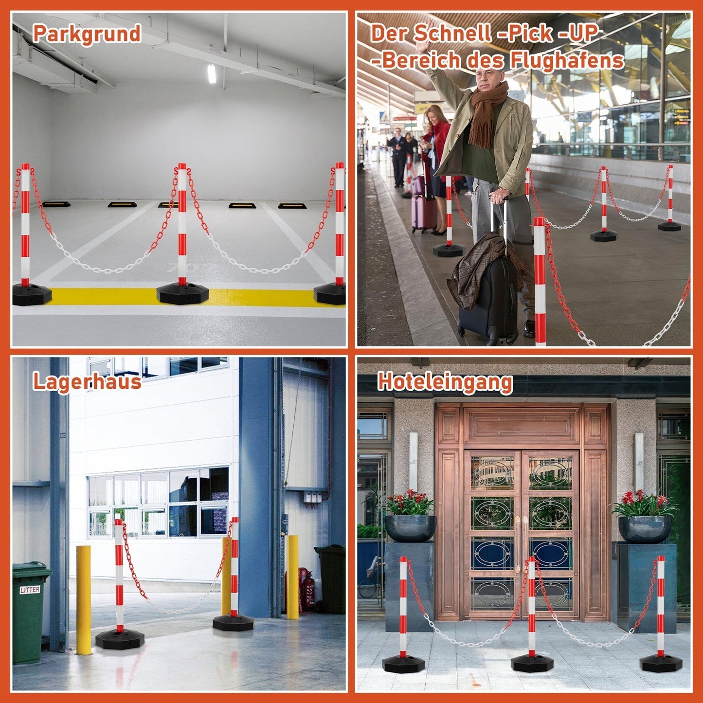 Chain Post with 1.4 m Length for Barrier Setup