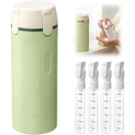 Compact 4-in-1 Travel Toiletry Organizer with 30ML Bottles