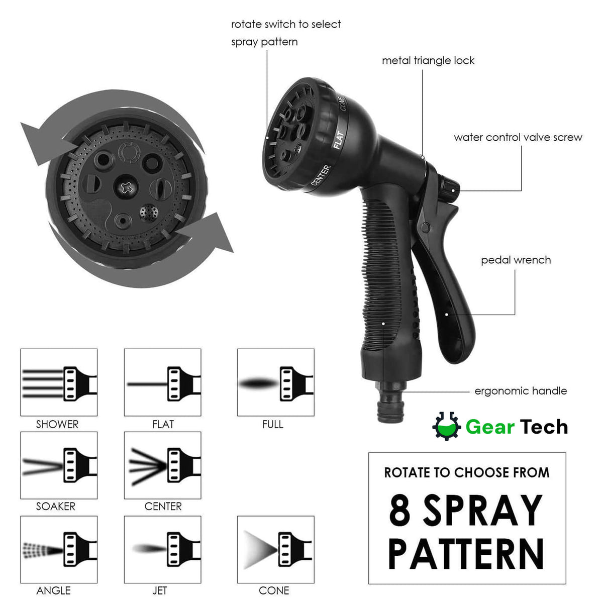 Versatile Expandable Garden Hose with 8-Way Sprayer: Tangle-Free & Leak-Resistant