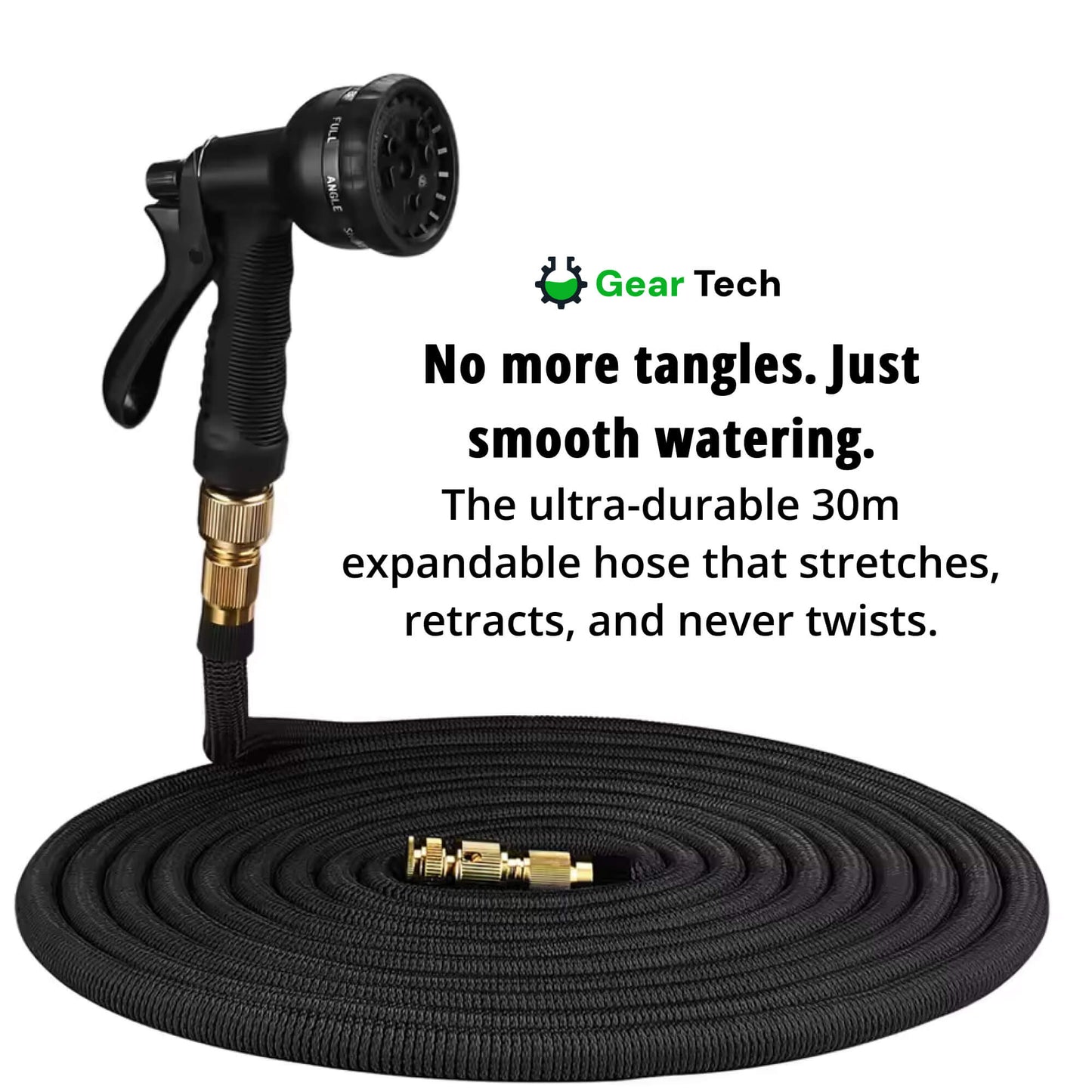 Garden Hose with 8 Functions Spray Nozzle – Expandable Design