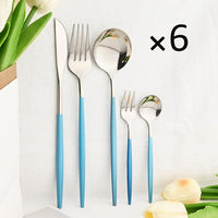 30Pcs Blue Silver