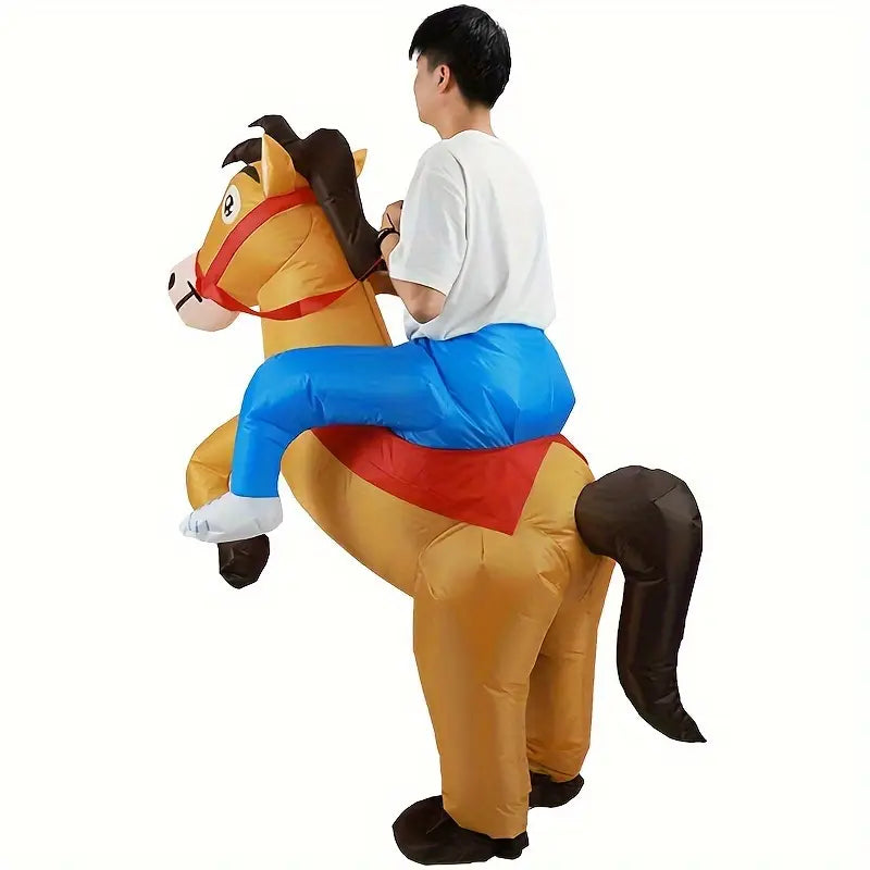 Inflatable Horse Costume for Adults in Jazz Cowboy Style – Animal Theme, Ideal for Carnival and Parties