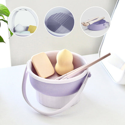 3-in-1 Makeup Brush Cleaning Station | Clean, Dry & Store