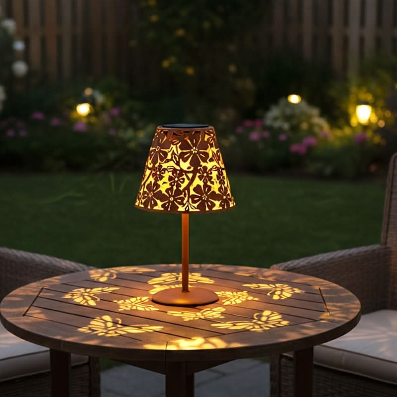 Solar Lantern Shaped Like a Flower for Patio and Terrace Decoration