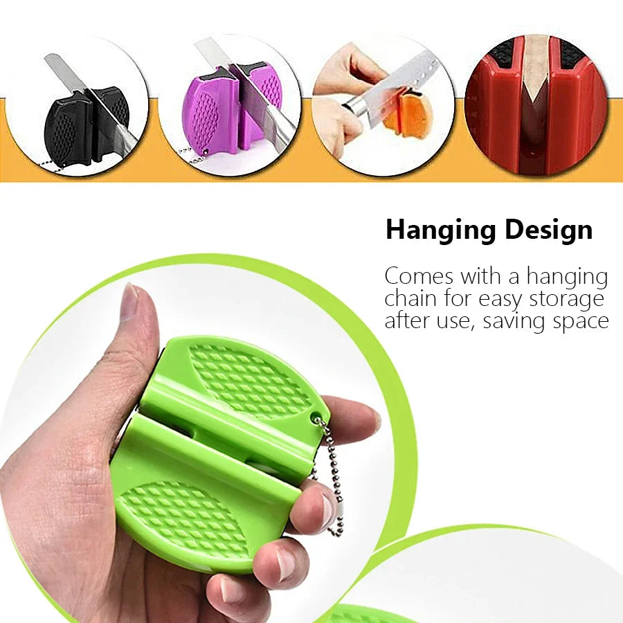 Compact and Portable Double-Sided Mini Knife Sharpener