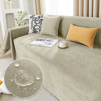 Waterproof Sofa Blanket | Versatile Cover & Scratch Protection | Solid Color & Easy Care