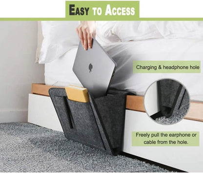Multi-Pocket Felt Storage Organizer for Bed & Sofa