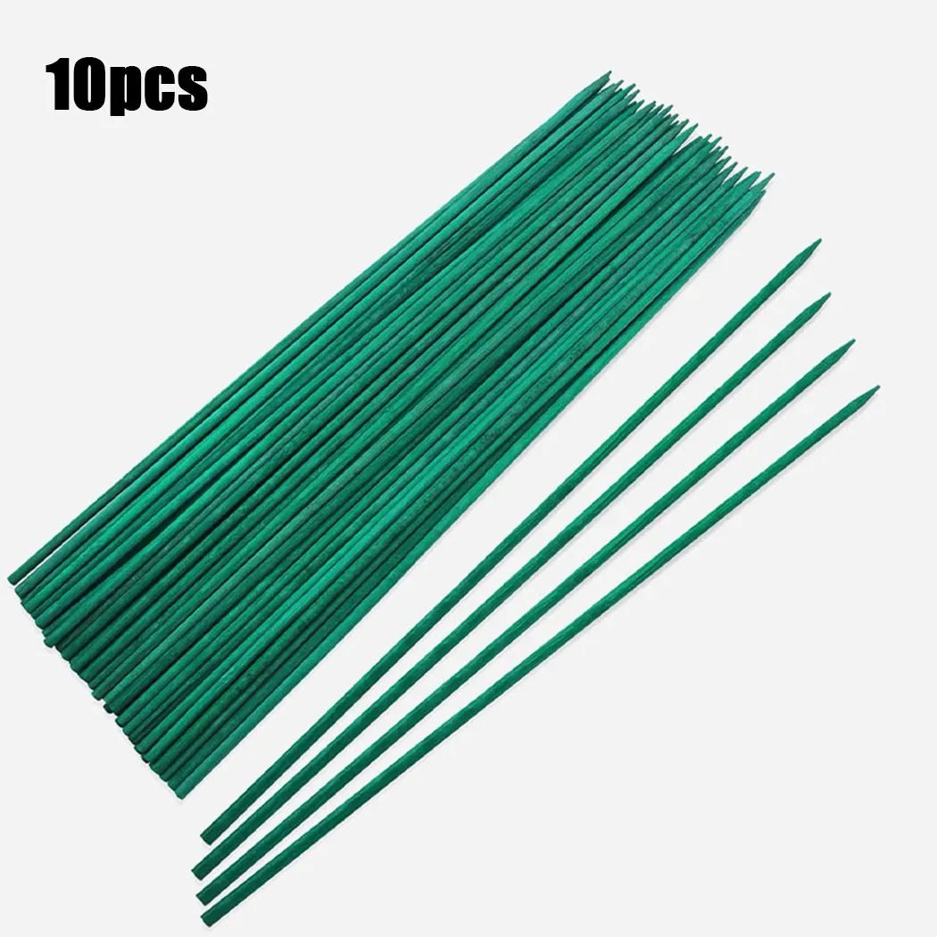 Bamboo Plant Stakes Set of 10 - 40 cm Green Garden Support