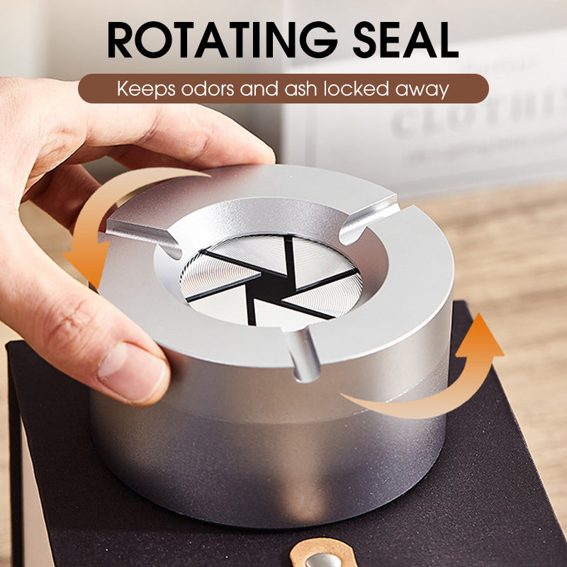 Twist-Lid Ashtray in Stainless Steel – 360° Design