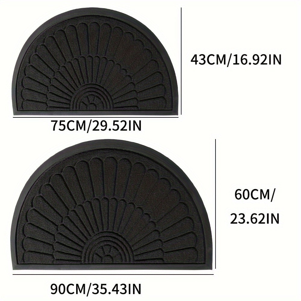 Half-Round Rubber Door Mat – Non-Slip and Durable for Indoor/Outdoor Use
