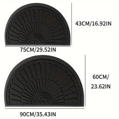 Half-Round Rubber Door Mat – Non-Slip and Durable for Indoor/Outdoor Use
