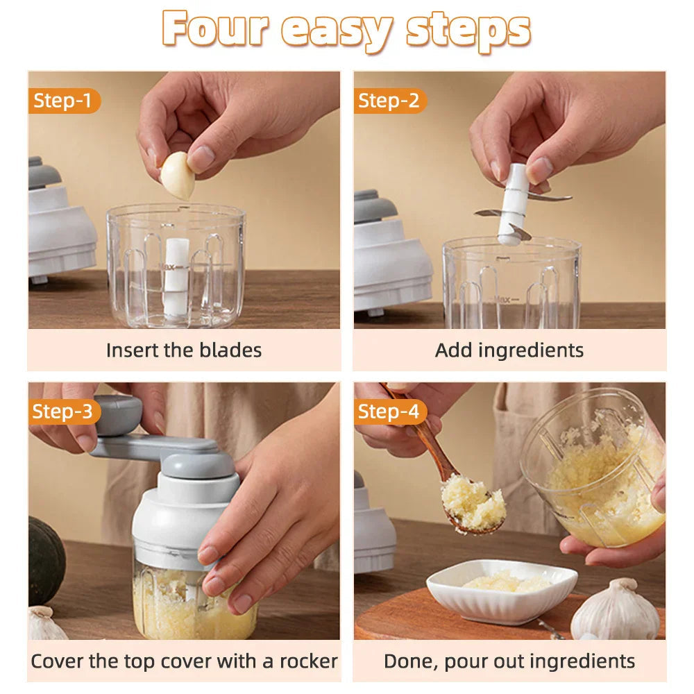 Hands-Free Garlic Chopper for Precise and Effortless Mincing