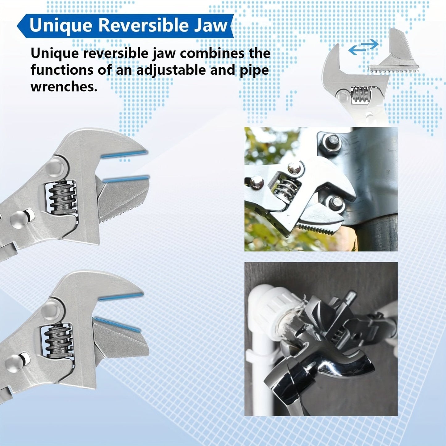 Versatile 5-in-1 Extendable Wrench with 180° Pivoting Head