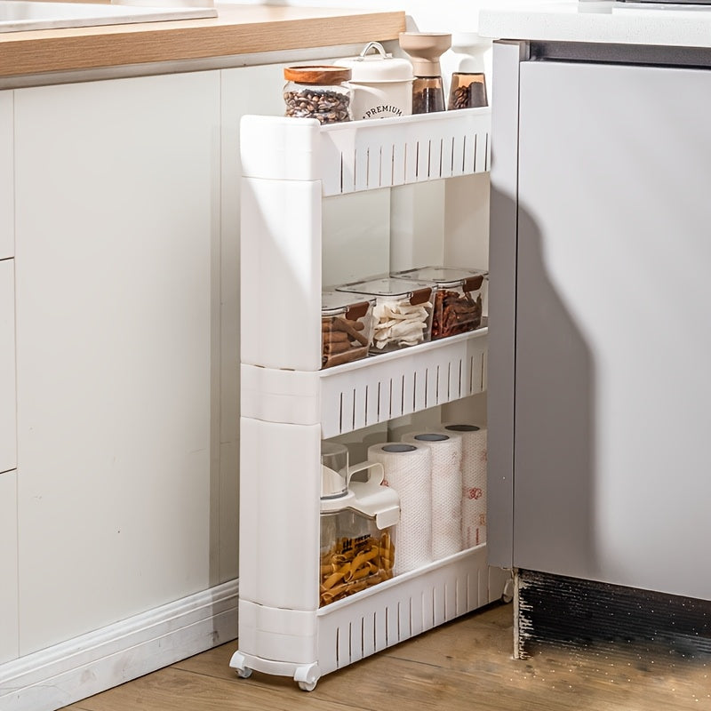 Slim Storage Trolley with Wheels | 3-Tier | Narrow & Convenient | For Bathroom, Kitchen & Home