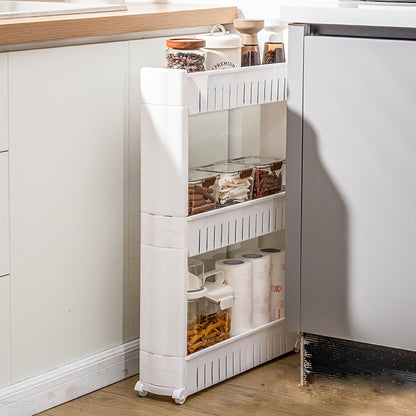 Slim Storage Trolley with Wheels | 3-Tier | Narrow & Convenient | For Bathroom, Kitchen & Home