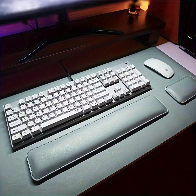 Three-Piece Desk Set in PU Leather with Wrist and Pad Supports