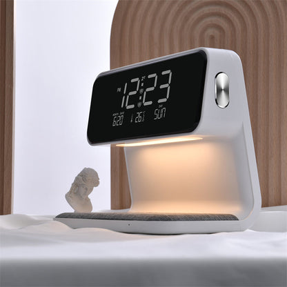 Touch-Controlled LED Table Lamp with Wireless Charger & Alarm Clock – 3-in-1