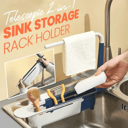 Adjustable Sink Organizer with Towel Rack | Space-Saving Design