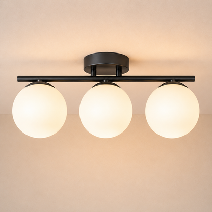 Globe Shade LED Ceiling Light in Opaline Finish