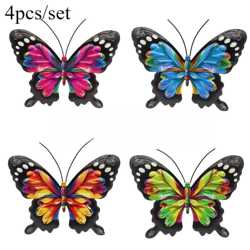 Metal Butterfly Wall Decor Set | 4 Pieces | Rust Resistant | Perfect for Garden & Fence