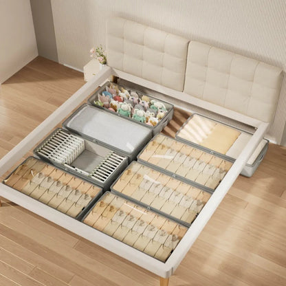 Underbed Storage Organizer - Foldable Container with Handles - Large Fabric Solution for Clothes, Blankets & Bedding - Gray