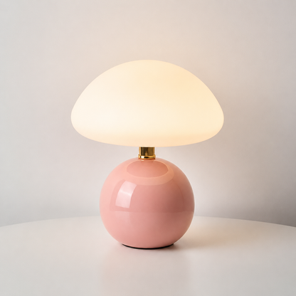 Ceramic Base Mushroom-Shaped Table Lamp