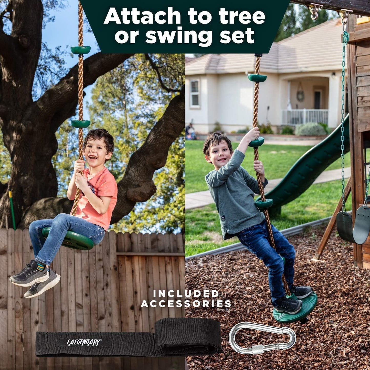 Tree Swing Set for Kids - Includes Climbing Rope and Platforms