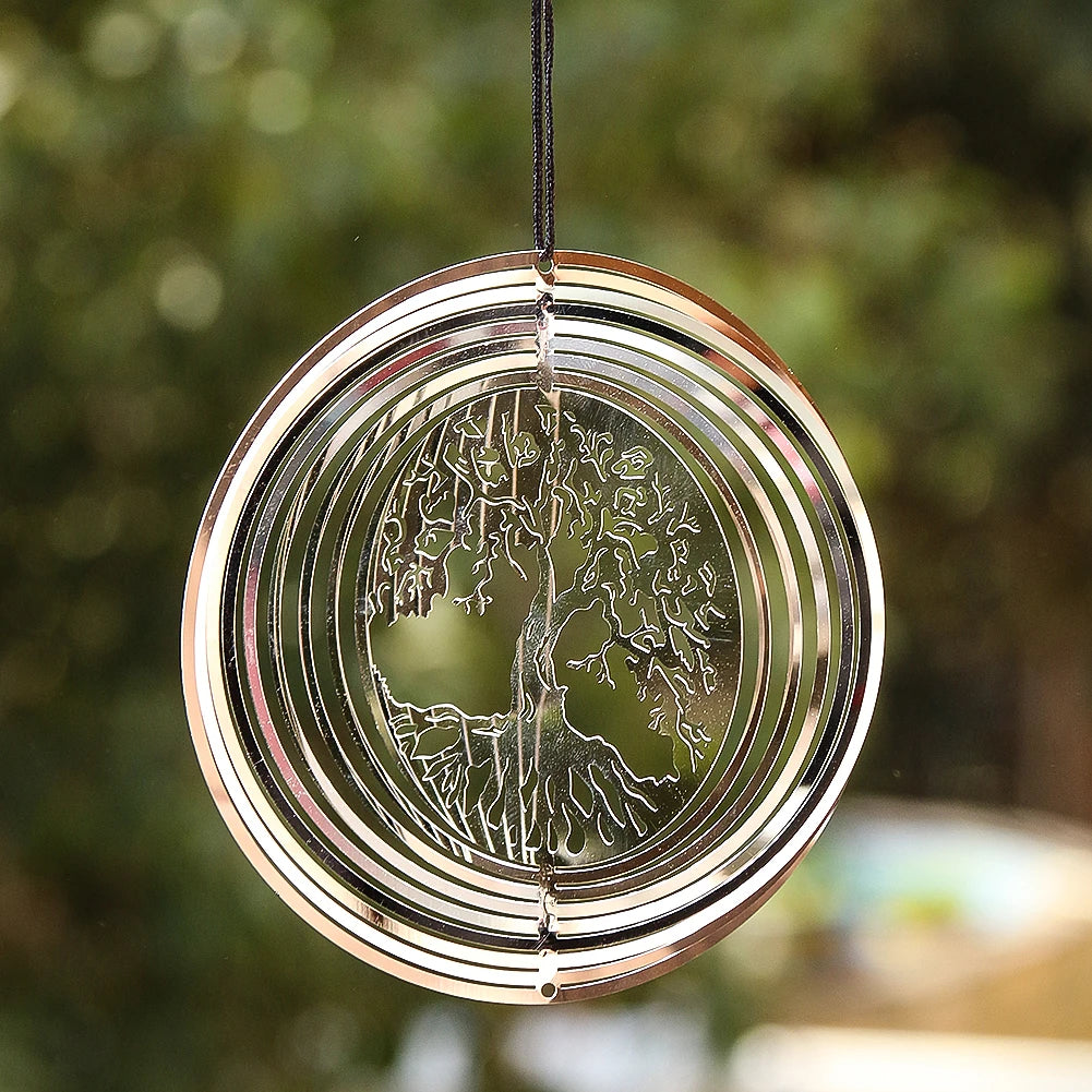 3D Life Tree Wind Chime | Stainless Steel | 10 cm | Reflective Mirror Effect