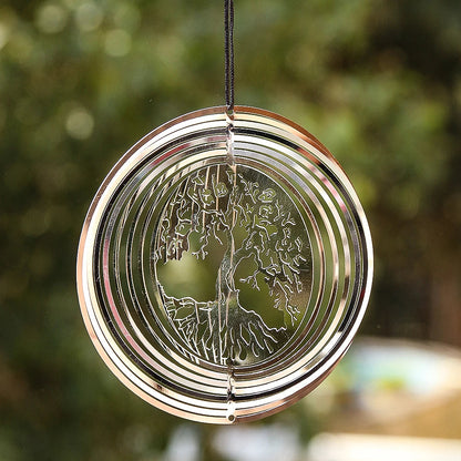 3D Life Tree Wind Chime | Stainless Steel | 10 cm | Reflective Mirror Effect