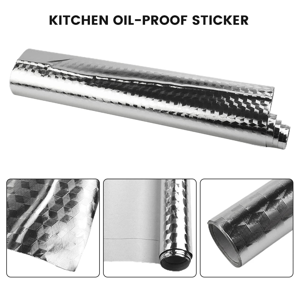 Self-Adhesive Kitchen Splash Guard Film | Heat-Resistant Aluminum 40 cm
