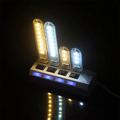 Compact USB LED Reading Light | Night Lamp for Laptop, Power Bank & PC | 5V, 3–24 LEDs