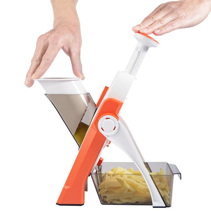 Safe Vegetable Slicer with Adjustable Features