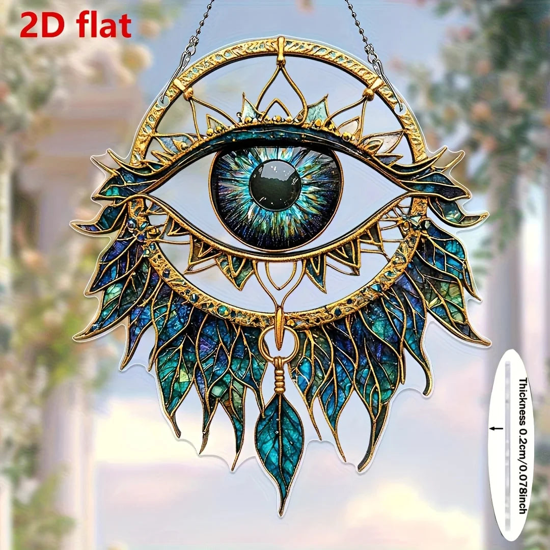 Evil Eye Window Decor | Sun Catcher & Wind Chime | Home, Garden & Car Protection