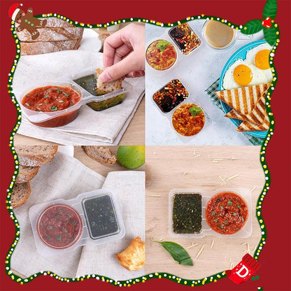 Dual-Compartment Sauce Container – Leak-Proof & Portable