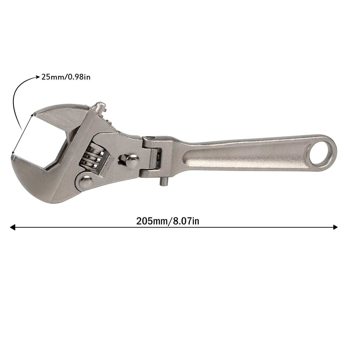 Versatile 5-in-1 Extendable Wrench with 180° Pivoting Head