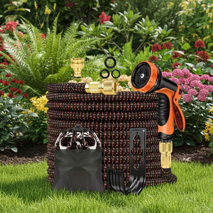 Garden Hose with 10 Adjustable Spray Settings for Outdoor Use