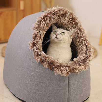 Cozy Animal Cave Bed | Warm and Comfortable Retreat for Your Furry Friend