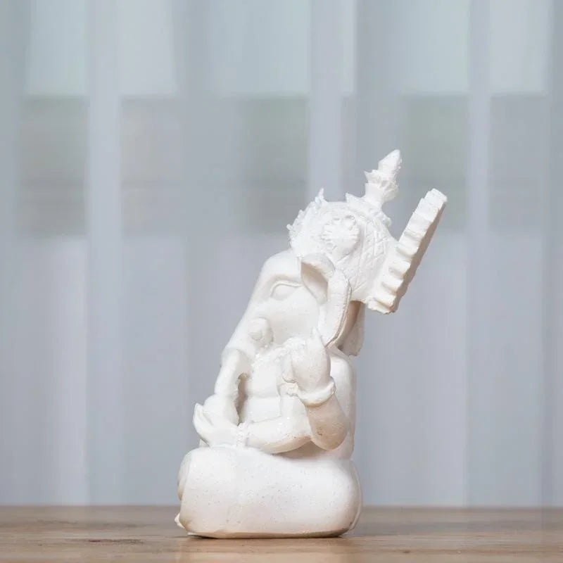 Handcrafted Ganesha Elephant Figurine in Sandstone Look – Spiritual Home & Meditation Decor, 7.5 × 6 × 9.5 cm