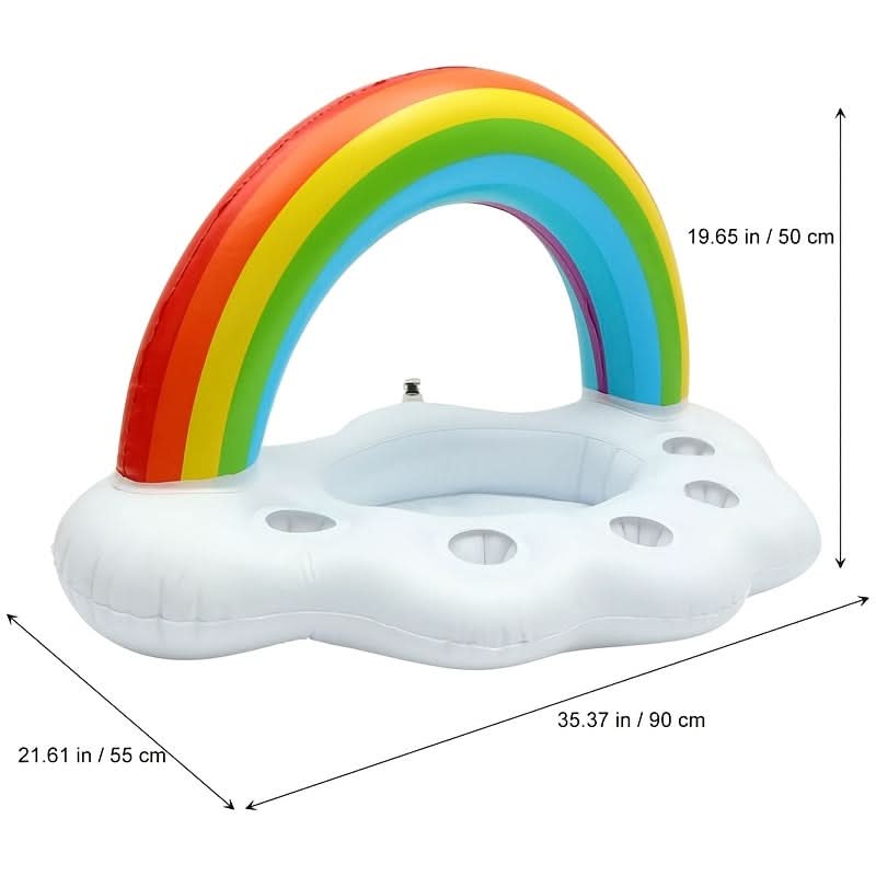 Inflatable Rainbow Drink Holder for Pool and Beach