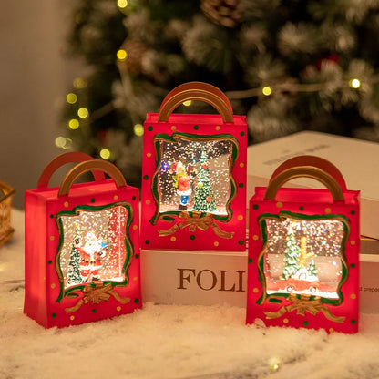 Christmas Snow Globe Lamp | LED Water Sphere with Swirling Snow | Decorative Lighting & Gift Box