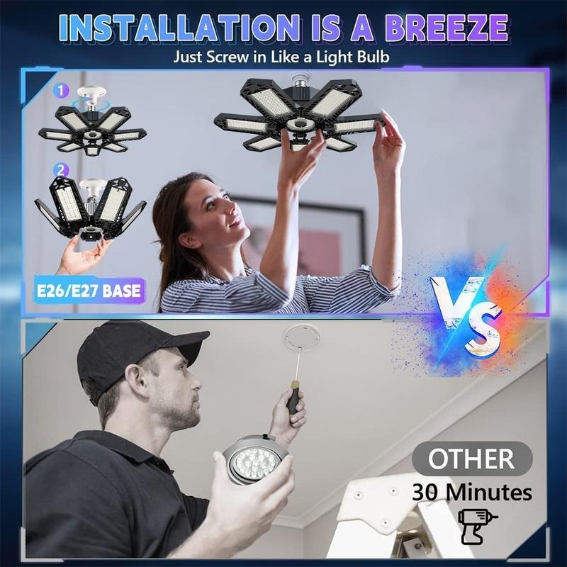 Adjustable LED Ceiling Light | 6500K Bright White & E27 Socket
