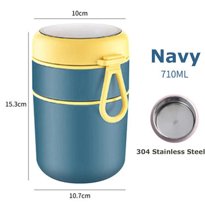 Stainless Steel Thermal Container | 530 ml / 710 ml | Insulated Lunch and Soup Cup | Durable & Leak-Proof