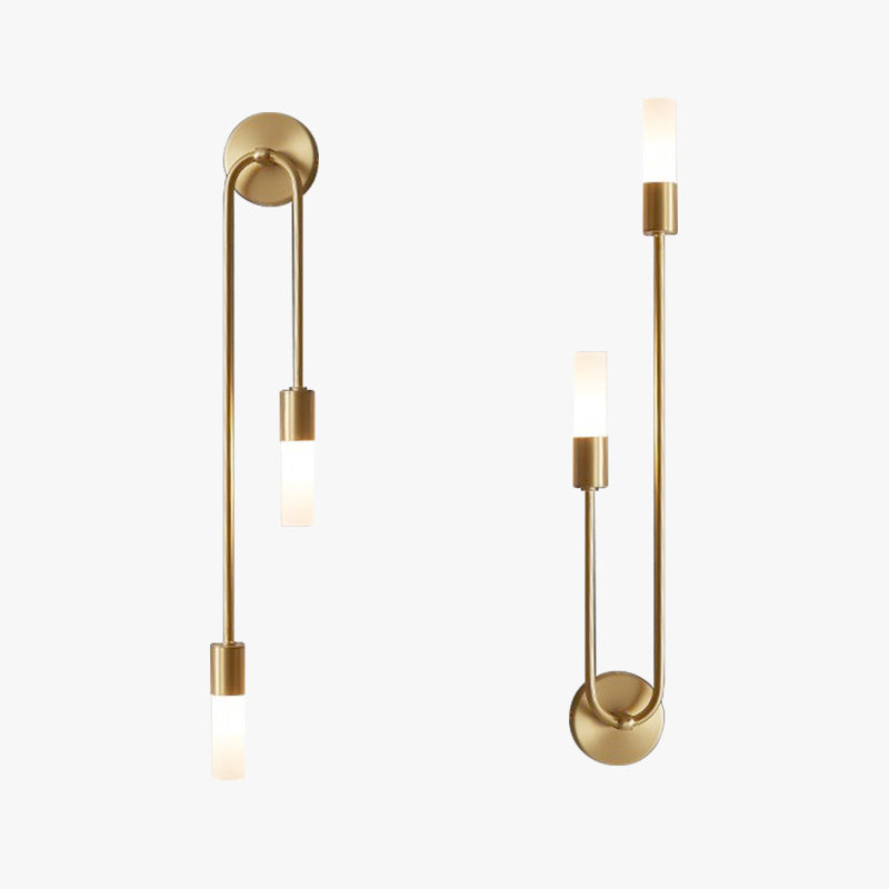 Set of Gold LED Wall Lights for Living Rooms and Hallways