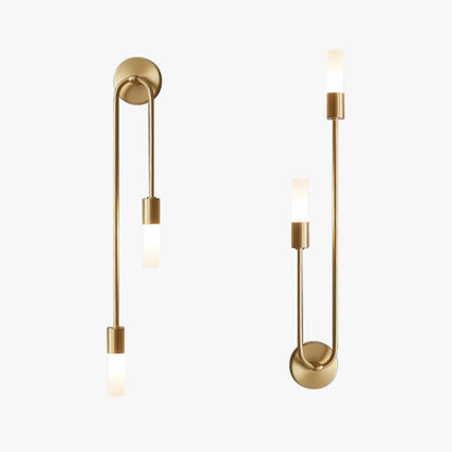 Set of Gold LED Wall Lights for Living Rooms and Hallways