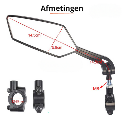Instant Rear View Mirror for Confident and Safe Cycling