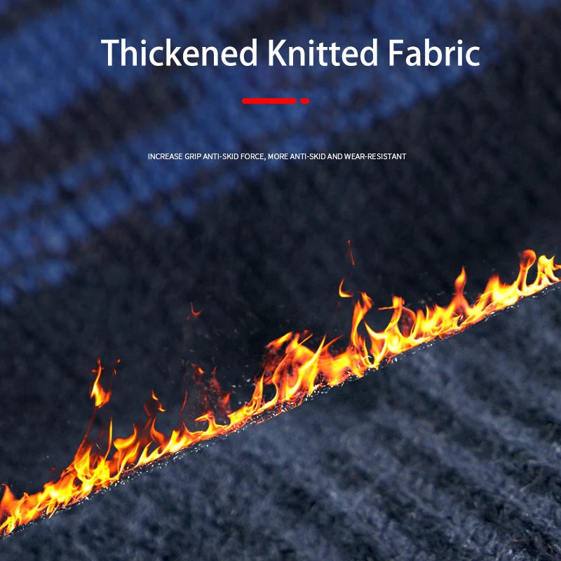 Men's Knitted Gloves - Touchscreen Compatible, Non-Slip, Fleece Lined, Stretchy and Warm for Autumn & Winter