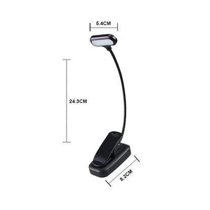 Flexible LED Reading Light with Clip-On Mount | Battery Operated & Portable | Ideal for Bed, Table & Books